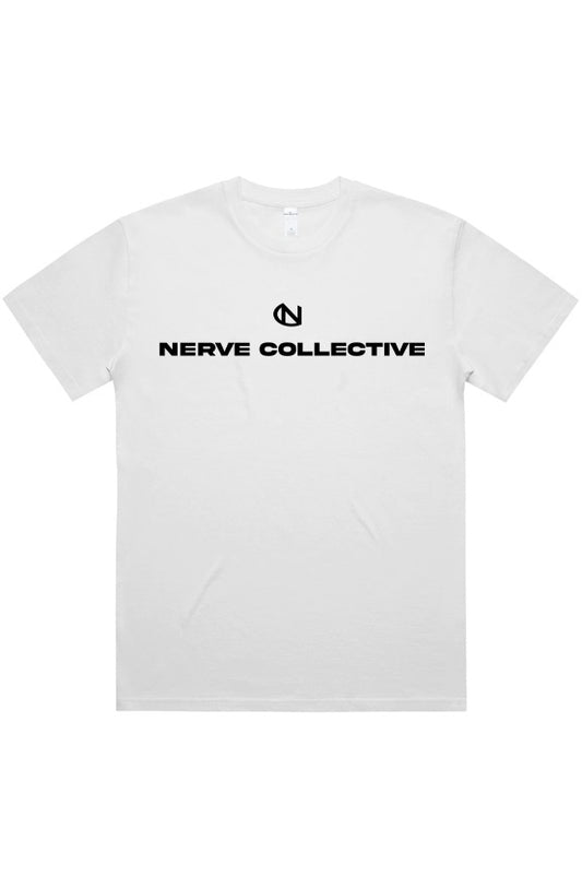 Block Breakline Oversize Tee - with Logo (White and Black)