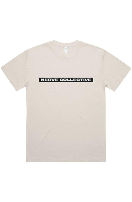 Block Breakline Oversize Tee - Nerve Collective (Ecru and White)