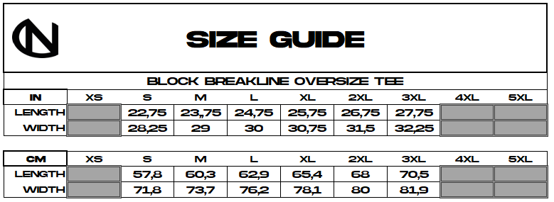 Block Breakline Oversize Tee - Clean