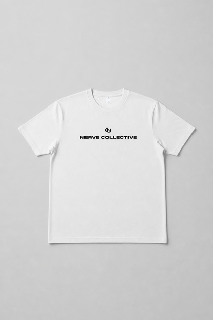 Block Breakline Oversize Tee - with Logo (White and Black)