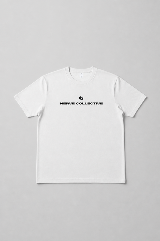 Block Breakline Oversize Tee - with Logo (White and Black)